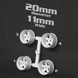 DS Racing (#MI-20W1W) Mini-Z 20mm Wide Rims - White