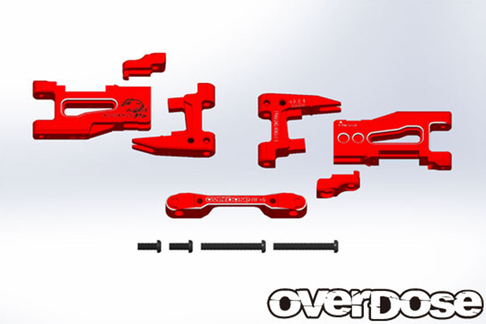 Overdose (#OD2133) Adjustable Aluminum Rear Suspension Arm Set - Red