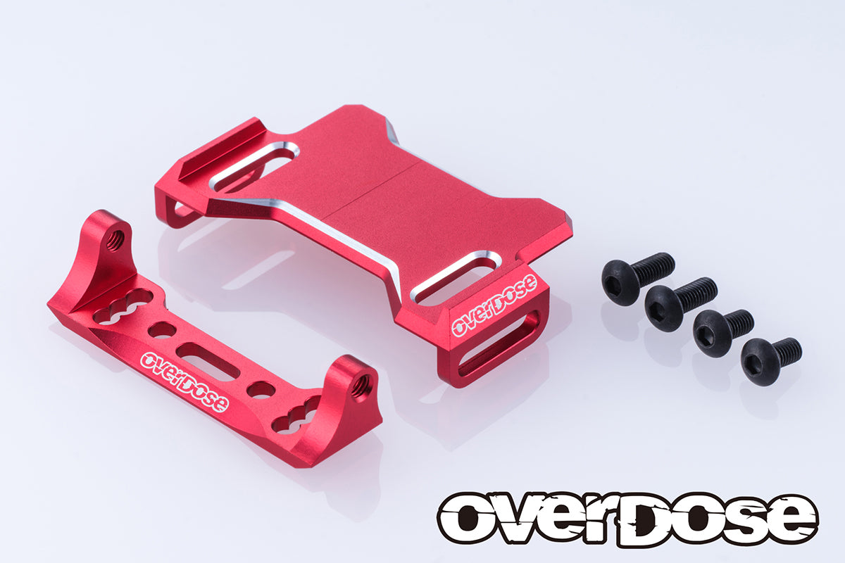 Overdose (#OD3975) JT Alum. Rear ESC Mount Type-2 - Red
