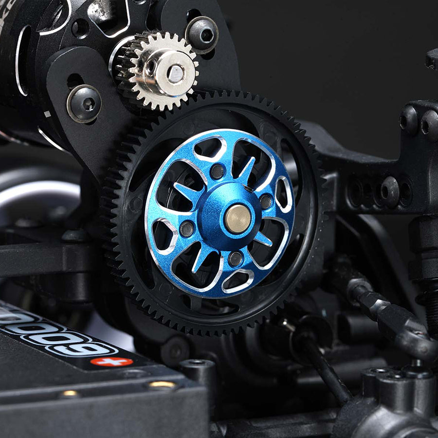 Yokomo Alum. Lightweight Spur Gear Hub - Blue