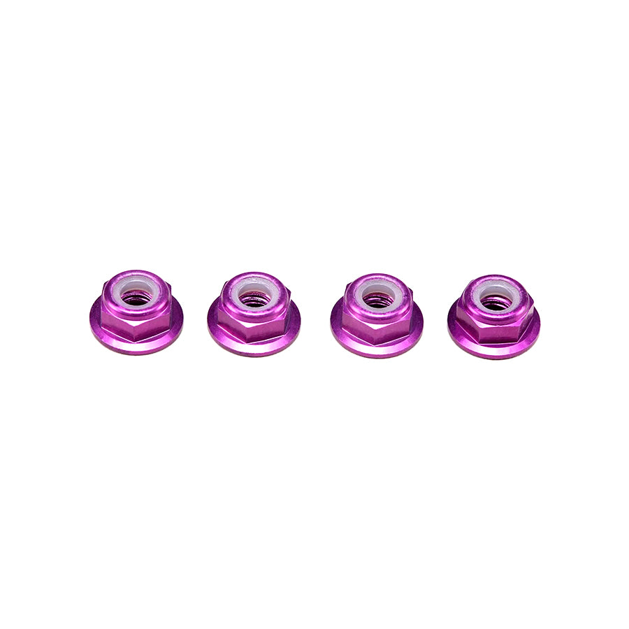 Yokomo 4mm Alum. Thin Flanged Nylon Lock Nuts