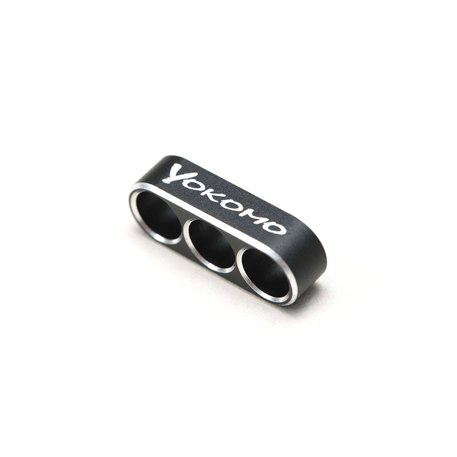 Yokomo (#ZC-WGB3) Alum. 12 Gauge Wire Guide 3 Holes - Black