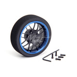 Hiro Seiko (#HS69319) Alum. Steering MF Wheel (Y-Type) - Flat Black / Yokomo Blue