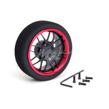 Hiro Seiko (#HS69320) Alum. Steering MF Wheel (Y-Type) - Flat Black / Red