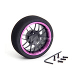 Hiro Seiko (#HS69321) Alum. Steering MF Wheel (Y-Type) - Flat Black / Purple