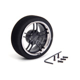 Hiro Seiko (#HS69322) Alum. Steering MF Wheel (5-Spoke) - Flat Black / Chrome