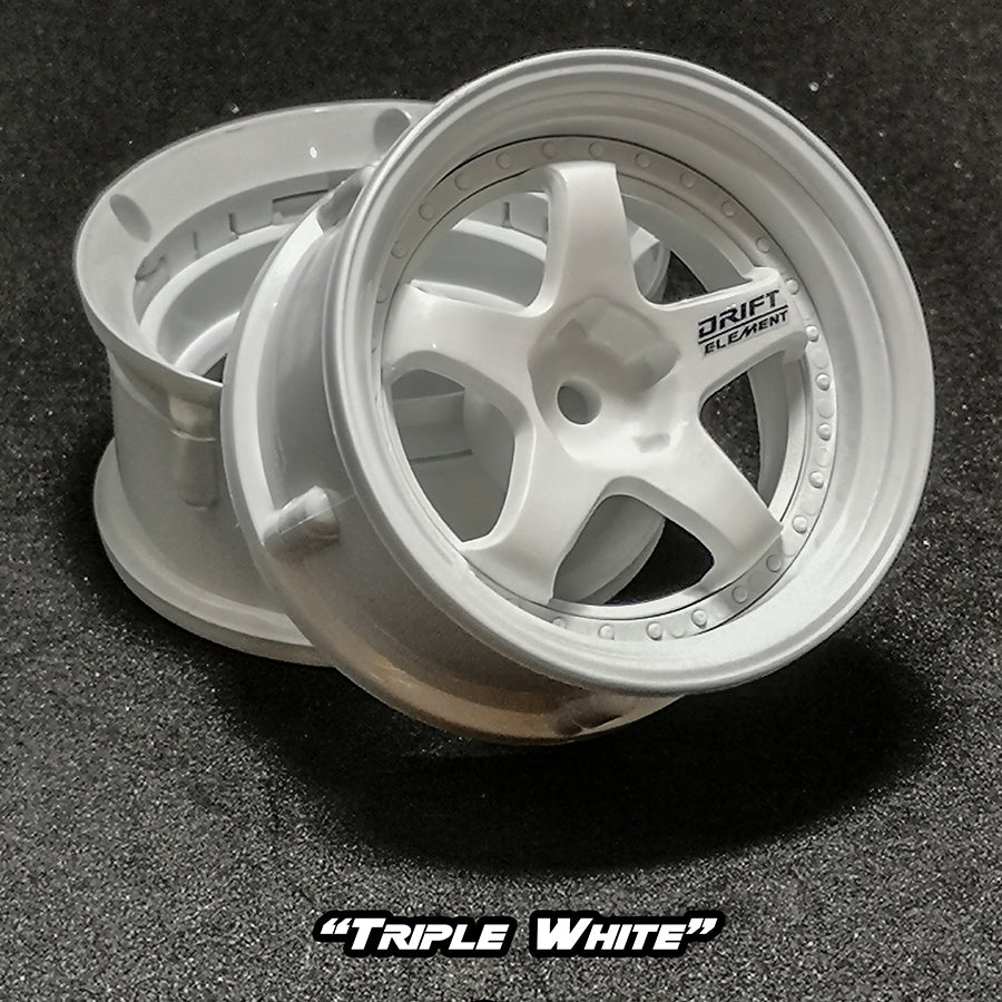DE 5 Spoke Wheel Set - Triple White DE 5 Spoke Wheel Set - Triple White