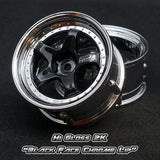 DS Racing (#DE-012) Drift Element Wheel Set - Hi Gloss 2K Black/Chrome