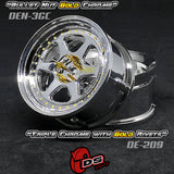 DS Racing (#DE-209) Drift Element II Wheel Set - Triple Chrome w/ Gold Rivets