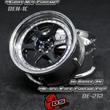 DE 6 Spoke Wheel Set - Hi Gloss 2K Black/Chrome
