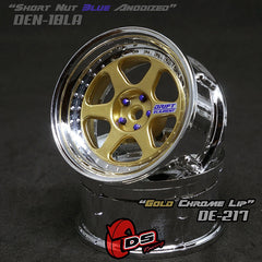 DS Racing (#DE-217) Drift Element II Wheel Set - Gold/Chrome