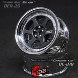 DE 6 Spoke Wheel Set - Gunmetal/Chrome