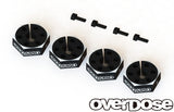 Overdose (#OD2478B) Aluminum Wheel Hub Set 6mm - Black
