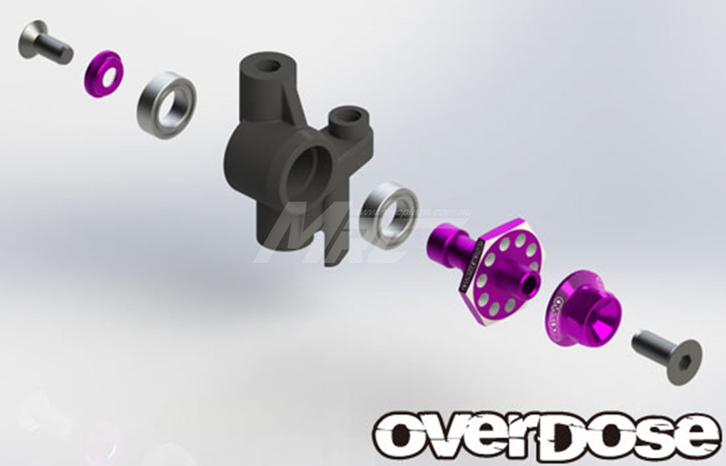 Overdose Alum. One Piece Axle Shaft 6mm - Purple Overdose Alum. One Piece Axle Shaft 6mm - Purple