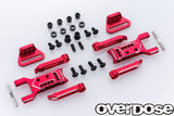 Overdose (#OD2856) Adjustable Aluminum Rear Suspension Arm Set Type-3 - Red
