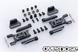 Overdose (#OD2857) Adjustable Aluminum Rear Suspension Arm Set Type-3 - Black