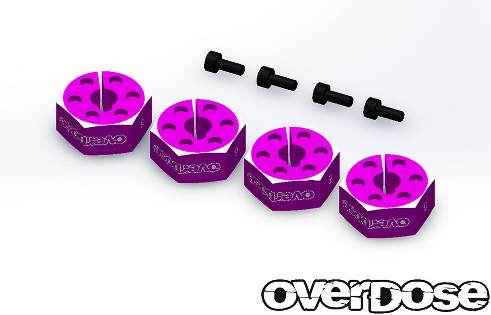 Overdose (#OD2872) Alum. Wheel Hub Set 6mm - Purple