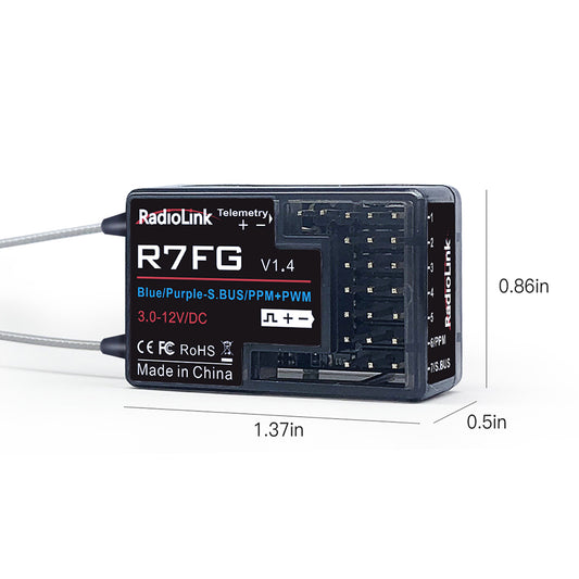 RadioLink R7FG 2.4GHz 7-Channel Dual Antenna Receiver