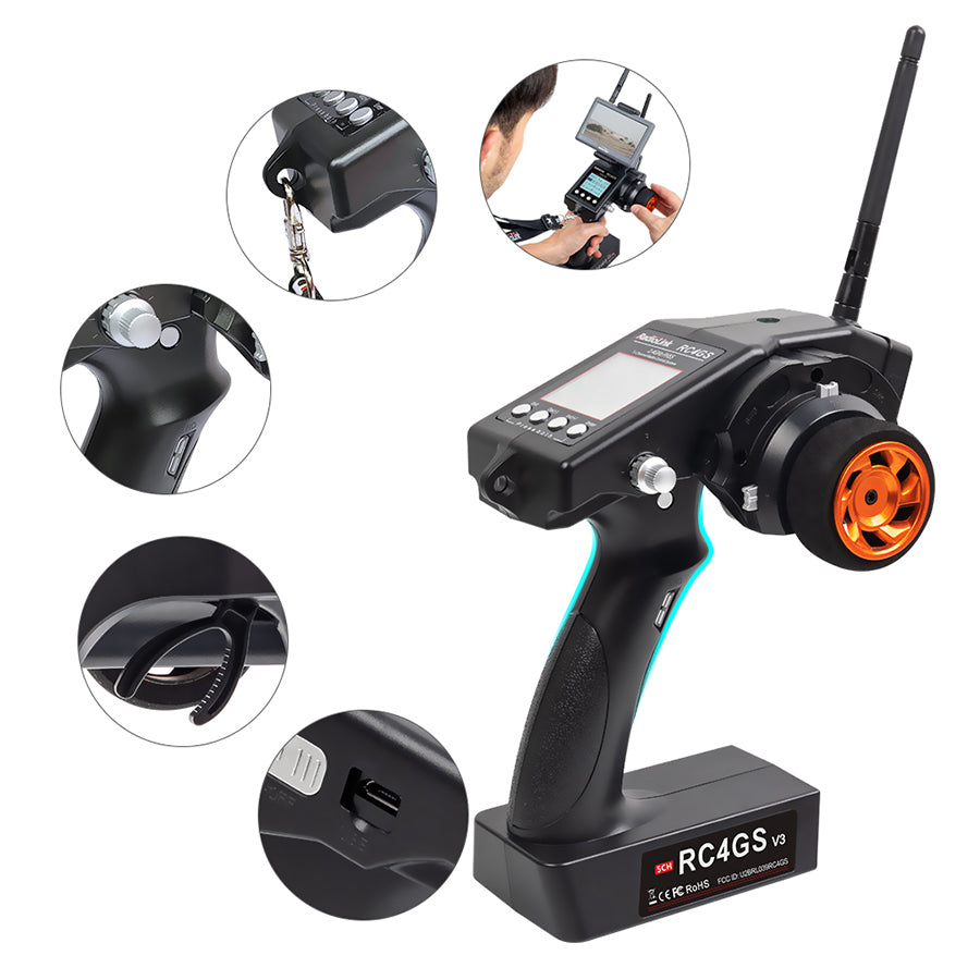 Radiolink RC6GS V3 2.4G Émetteur radio 7 canaux avec récepteur R7FG Radiolink RC6GS V3 2.4G Émetteur radio 7 canaux avec récepteur R7FG