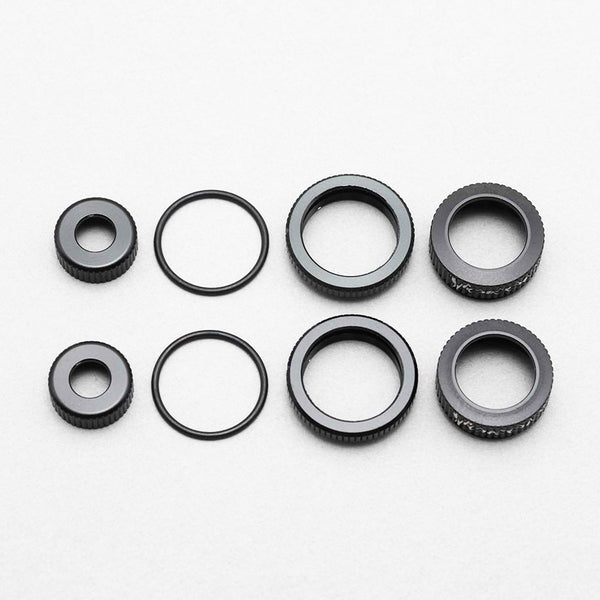 Yokomo SLF Shock O-Ring Cap / Adjust Nut Set - Black Yokomo SLF Shock O-Ring Cap / Adjust Nut Set - Black